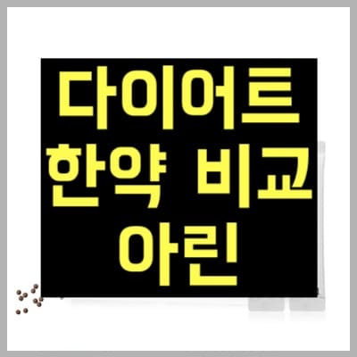 다이어트한약 비교 아린